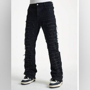 Faux Ripped Stretch Jeans